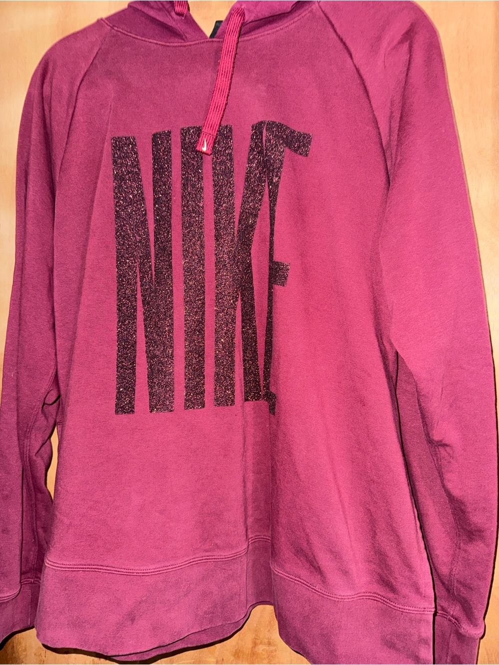 Nike womans Maroon Pullover Hoodie French Terry Sweatshirt